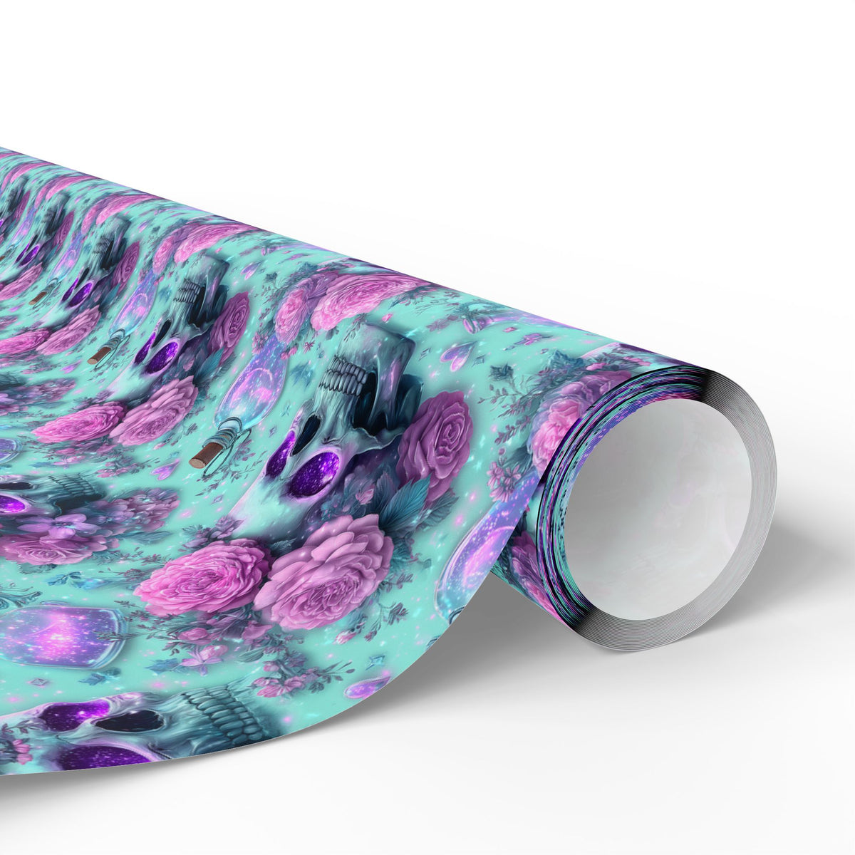 Love, Reanimated Pastel Skulls & Roses Valentine Wrapping Paper
