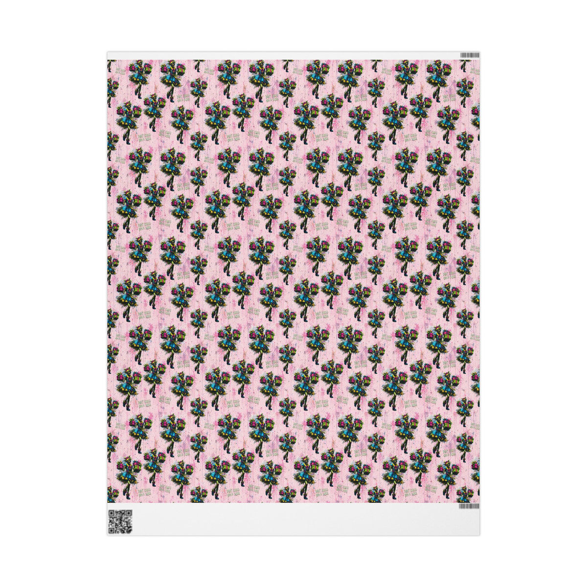 Madisons Merry Undead Mayhem Pink Zombie Horror Christmas Wrapping Paper