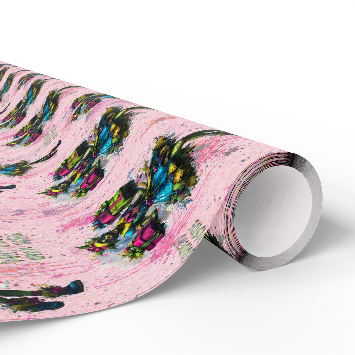 Madisons Merry Undead Mayhem Pink Zombie Horror Christmas Wrapping Paper