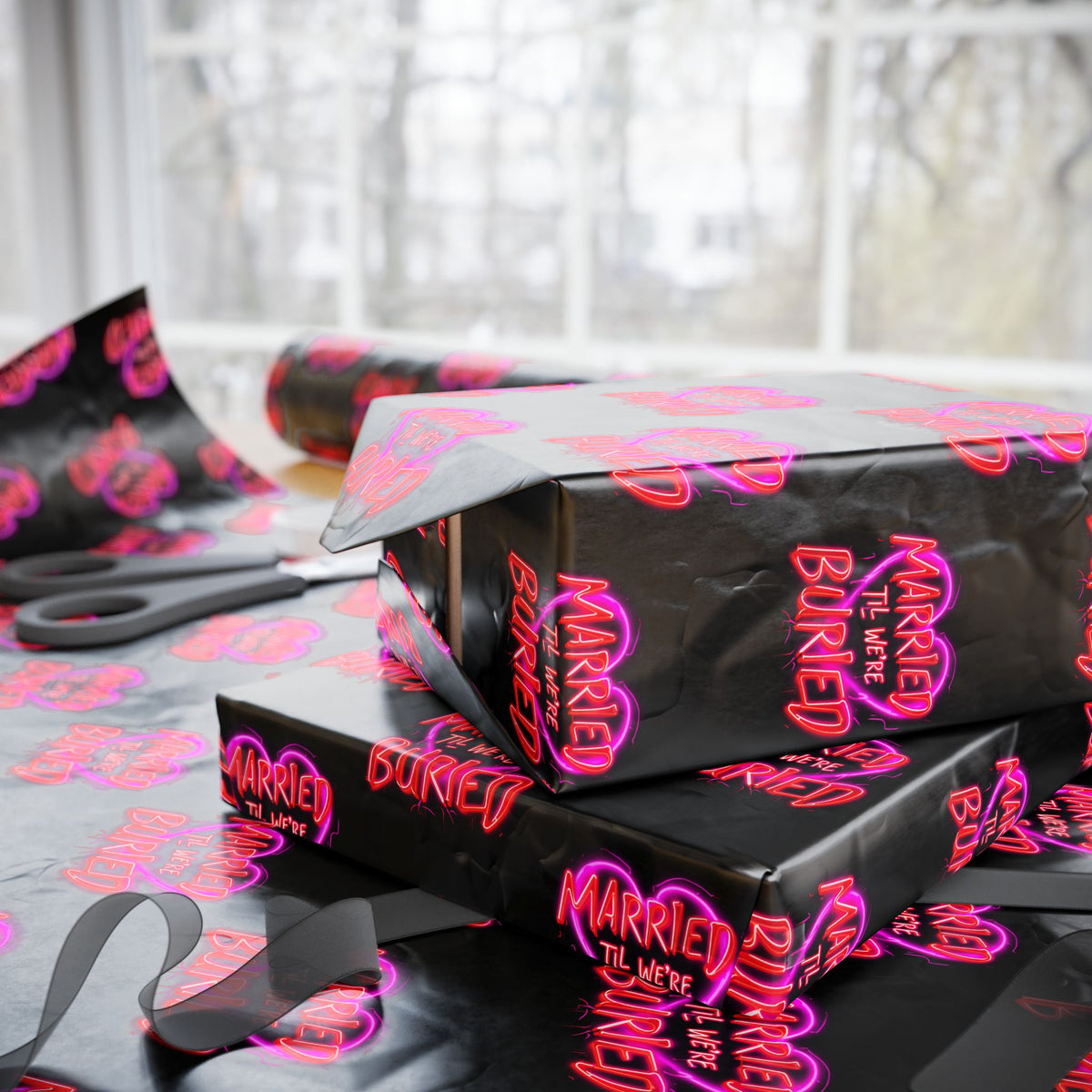 Married Till We're Buried Valentine’s Wrapping Paper