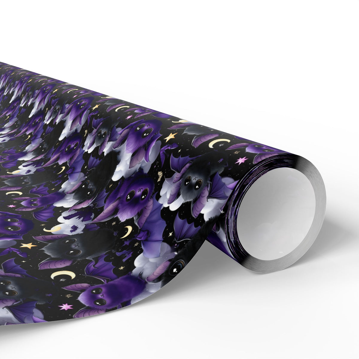 Midnight Snuggles Cute Kawaii Goth Baby Bat Wrapping Paper