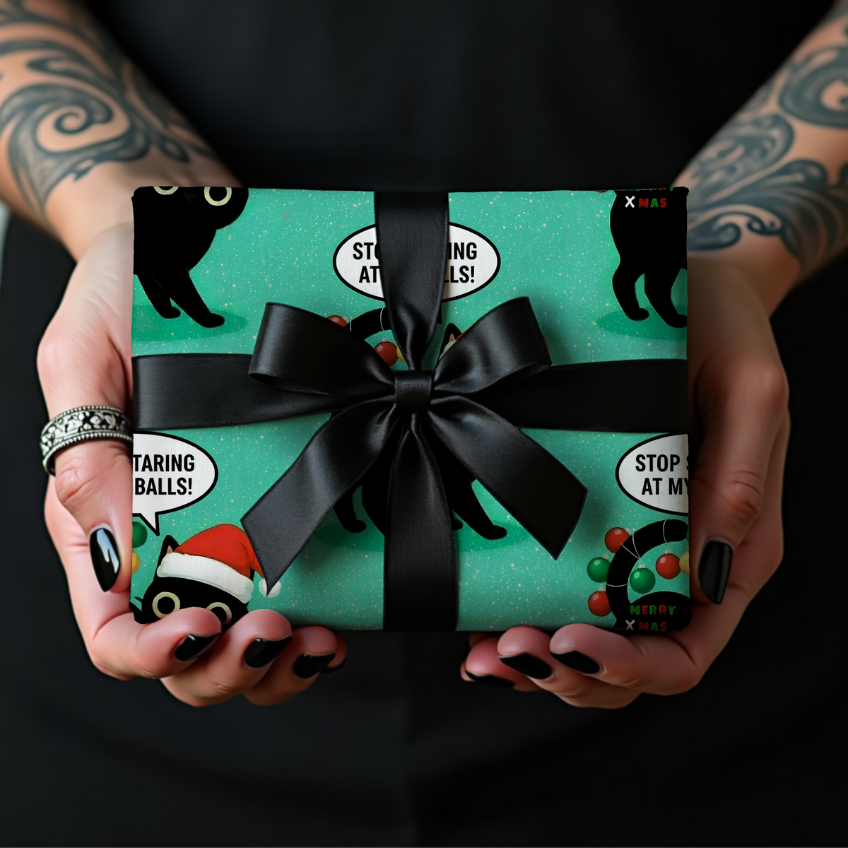 Stop Staring At My Balls Naughty Holiday Wrapping Paper