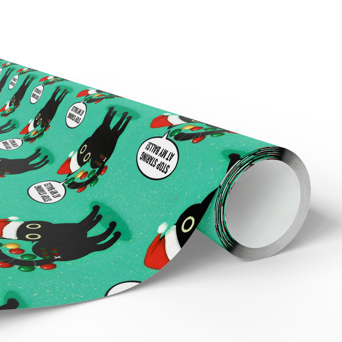 Stop Staring At My Balls Naughty Holiday Wrapping Paper