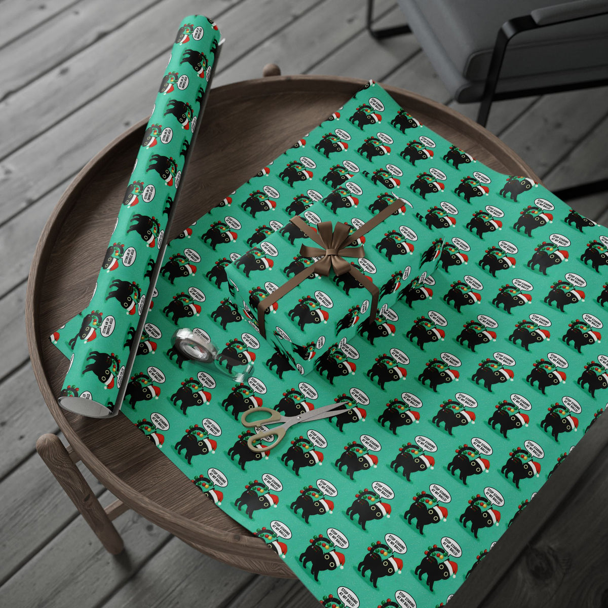 Stop Staring At My Balls Naughty Holiday Wrapping Paper