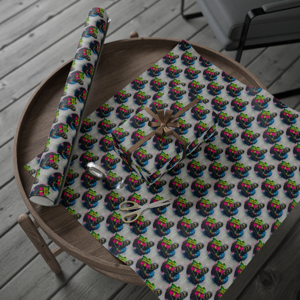 Night of the Gifted Dead Zombie Horror Christmas Wrapping Paper