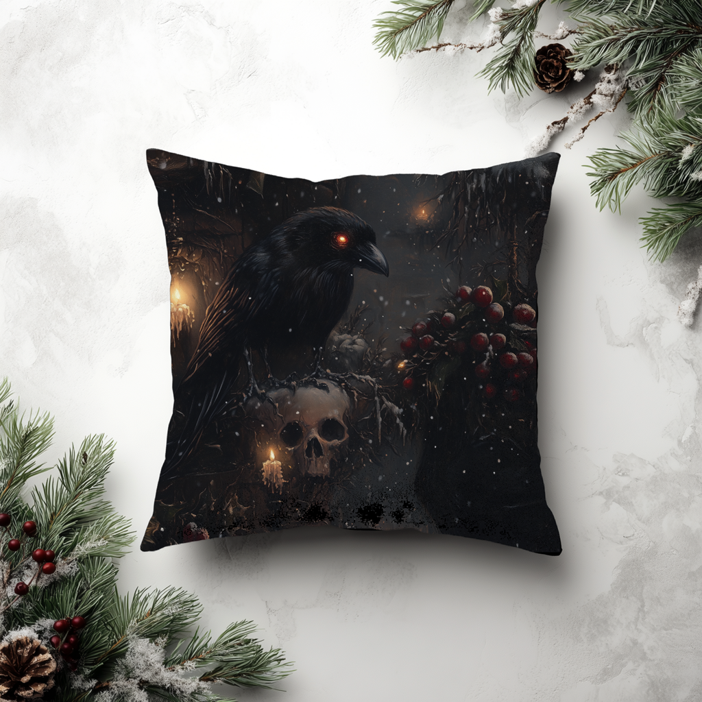Nevermore Night | Gothic Holiday Decorative Pillow