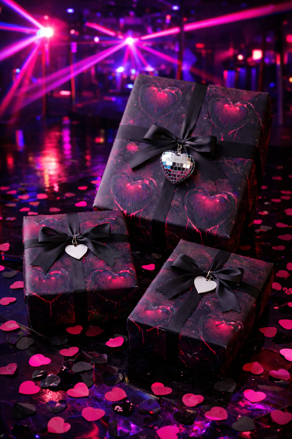 The Night Bled for You Dark Romance Bleeding Heart Gothic Valentines Wrapping Paper