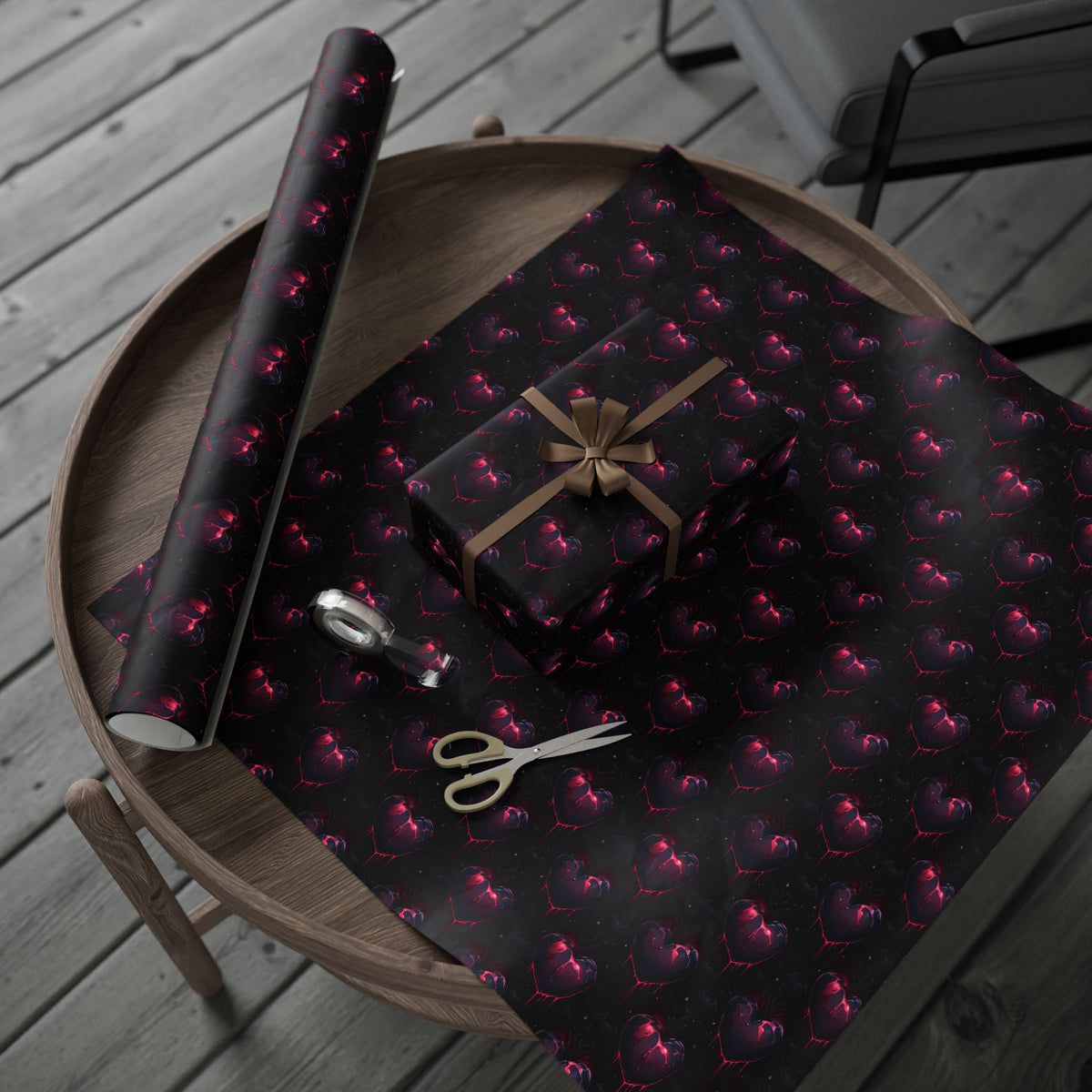 The Night Bled for You Dark Romance Bleeding Heart Gothic Valentines Wrapping Paper