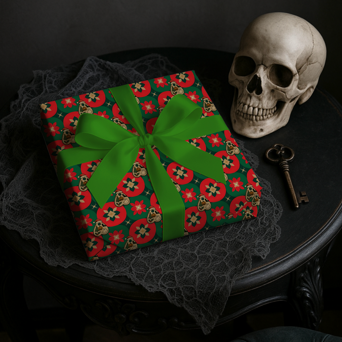 Ouija Pointer Red & Green Geometric Christmas Wrapping Paper