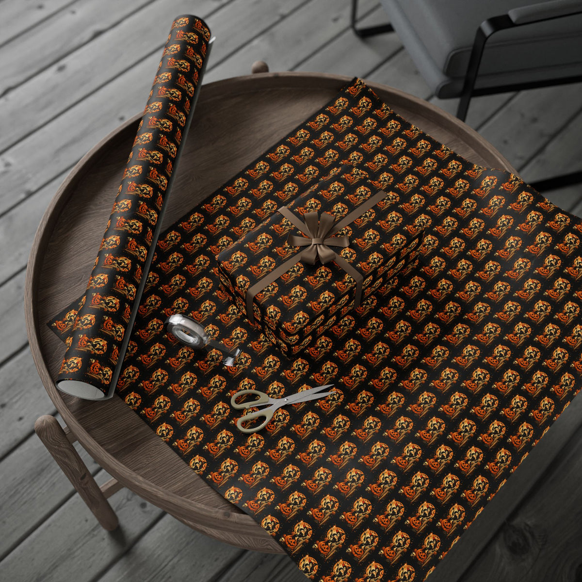 Pumpkin Spell Siren Vintage Retro Pinup Witch Wrapping Paper