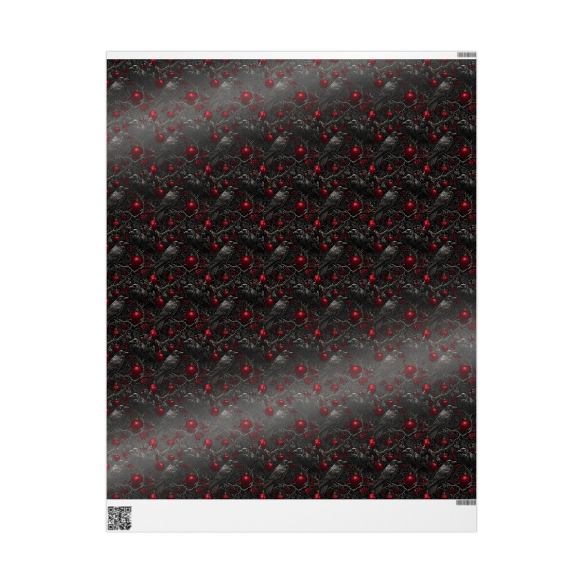 Ravens of the Crimson Night Gothic Christmas Wrapping Paper