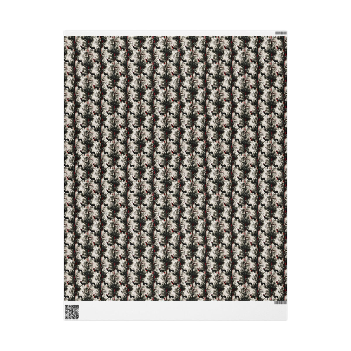 Red Phantom Deer Mythical Forest Holiday Wrapping Paper