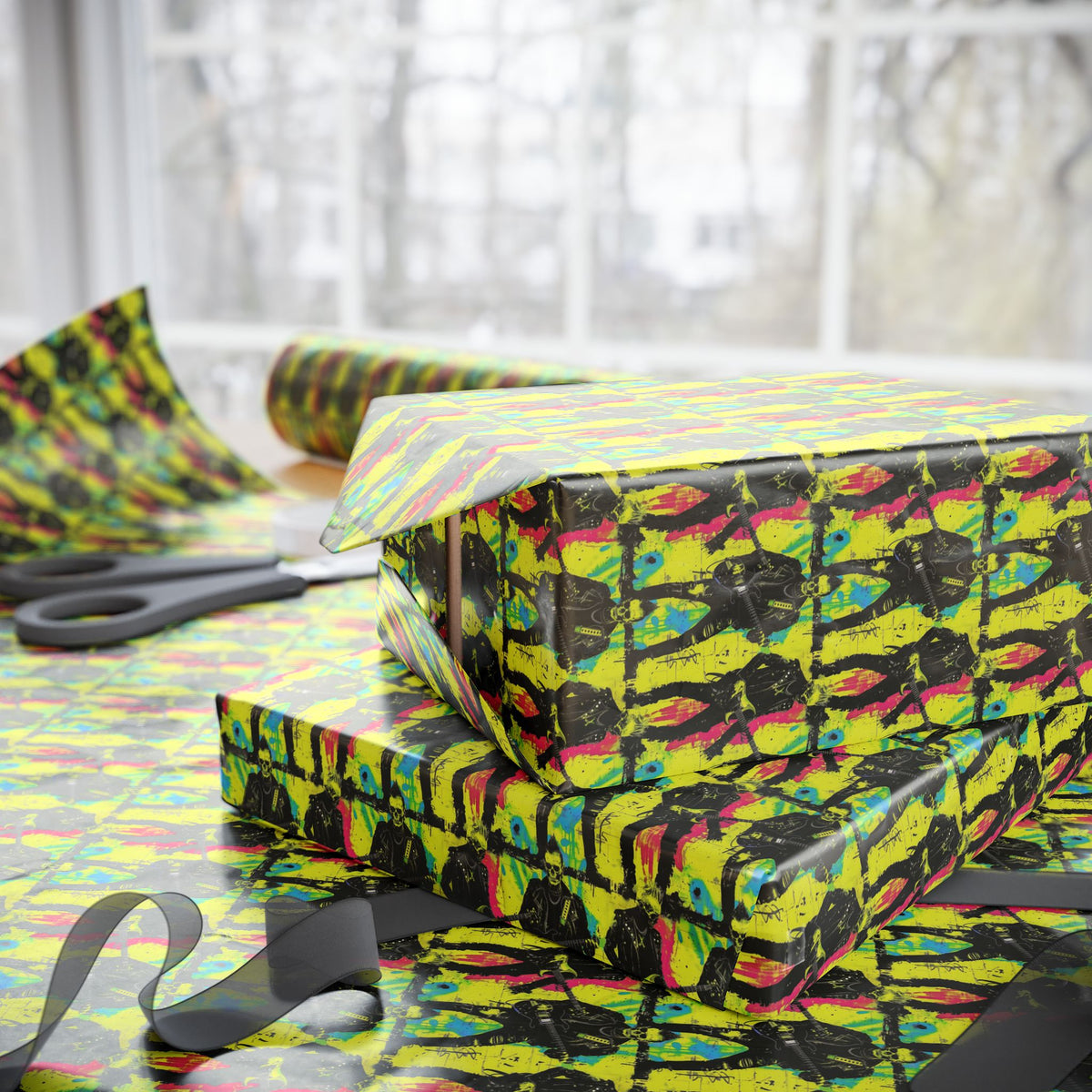 Neon Grave Riot Punk Rock Zombie Goth Wrapping Paper