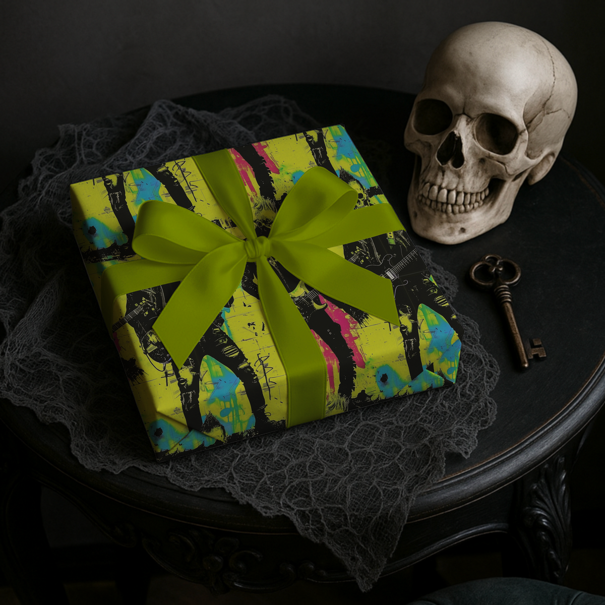 Neon Grave Riot Punk Rock Zombie Goth Wrapping Paper