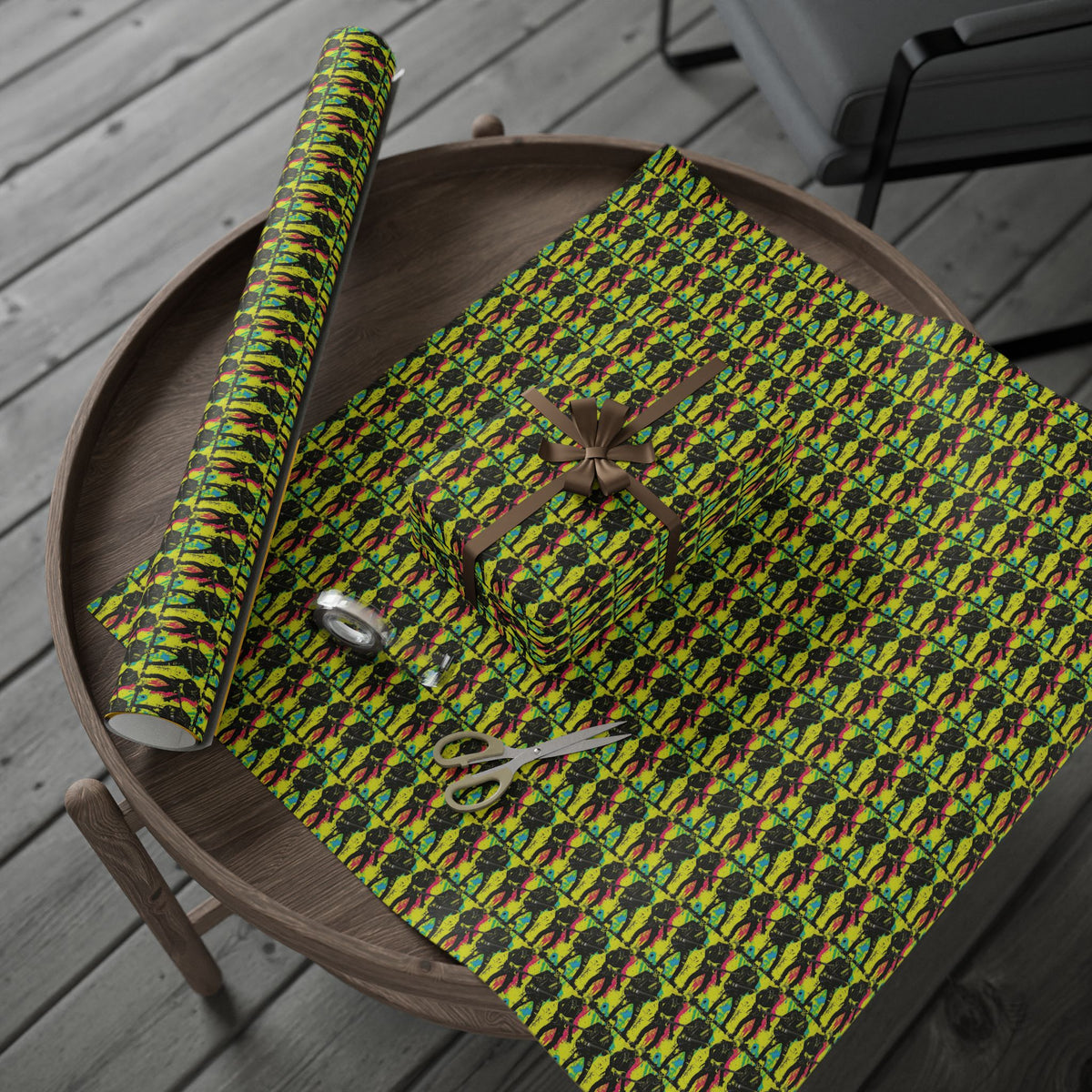 Neon Grave Riot Punk Rock Zombie Goth Wrapping Paper