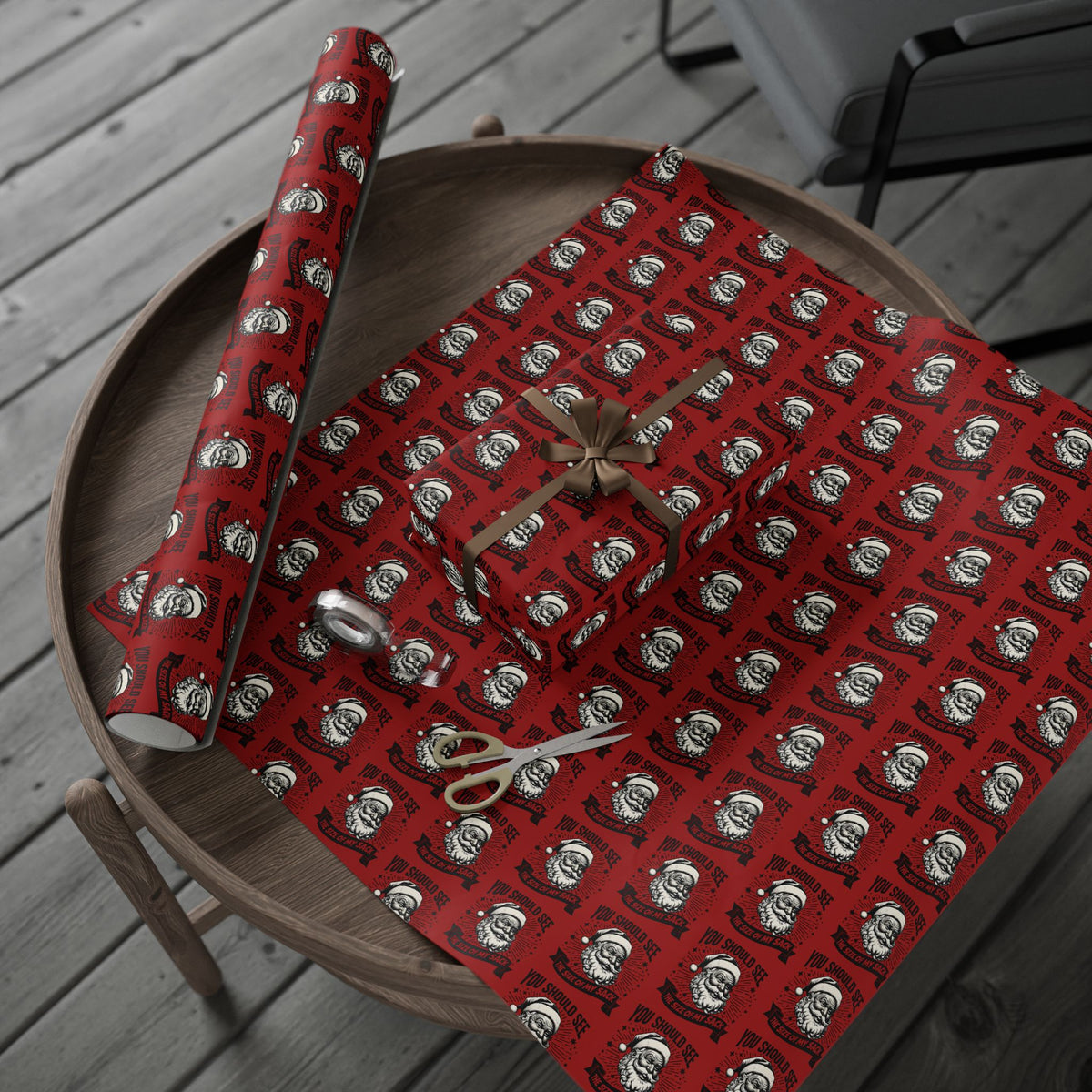 Santa's Sack Naughty Christmas Wrapping Paper