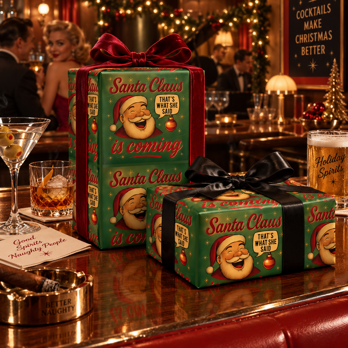 Santa Claus is Coming (That’s What She Said) Naughty Christmas Wrapping Paper