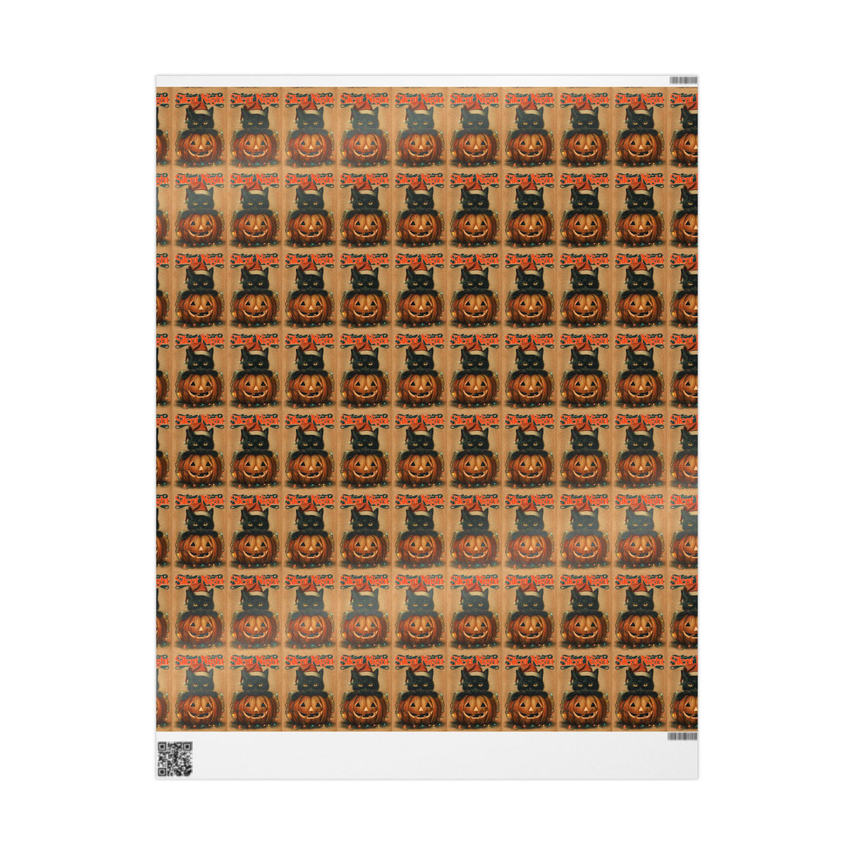 Silent Night Black Cat Christmas Wrapping Paper