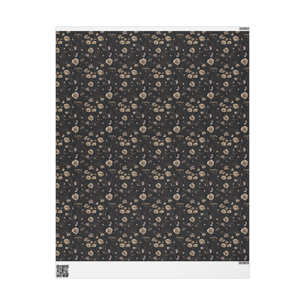 Spider Romance Black Victorian Elegant Floral Wrapping Paper