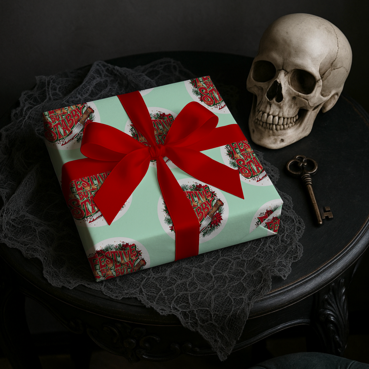 Festive But Stabby Slasher Christmas Wrapping Paper