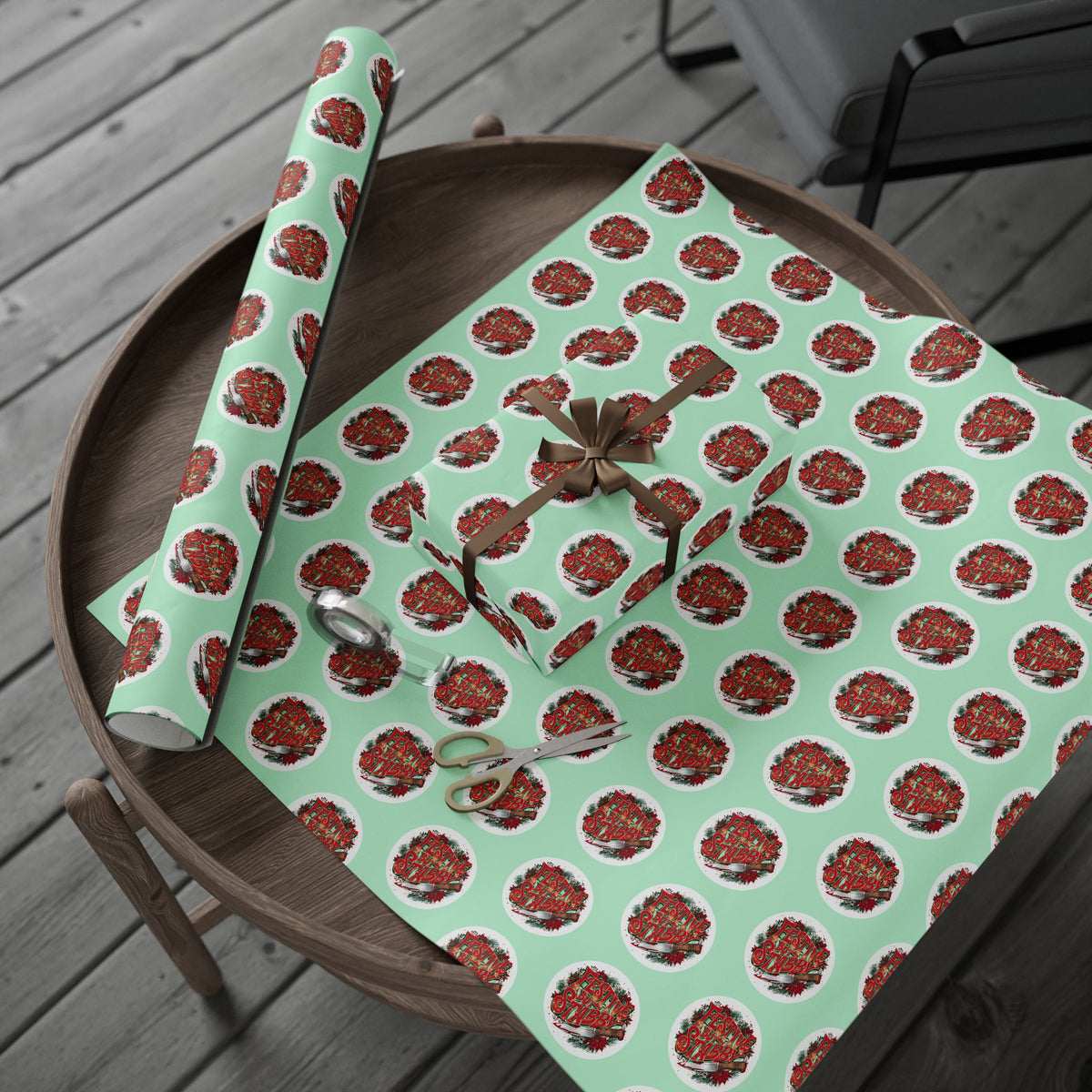 Festive But Stabby Slasher Christmas Wrapping Paper
