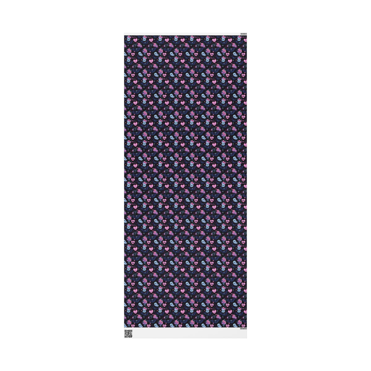 Spooky Little Sweethearts Cute Gothic Pastel Hearts & Bats Valentine Wrapping Paper