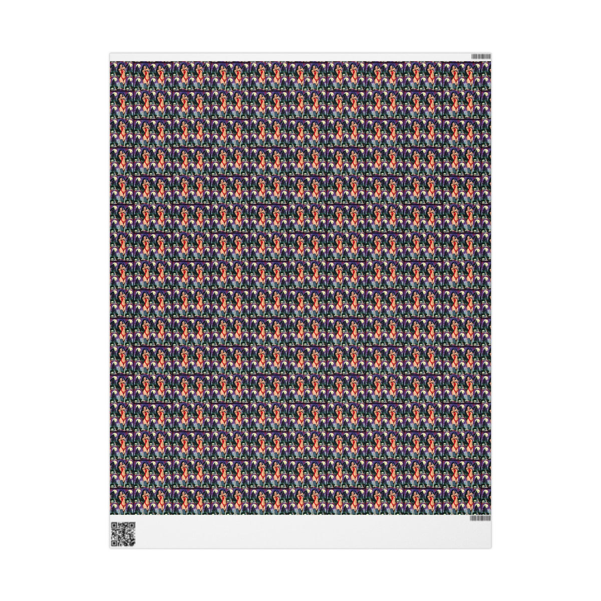 Vampressa of the Blood Moon Retro Vampire Comic Wrapping Paper