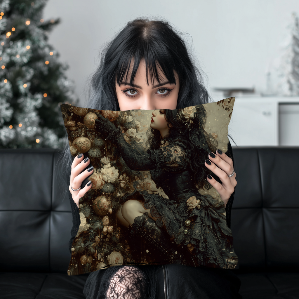 Velvet Eve | Gothic Holiday Decorative Pillow