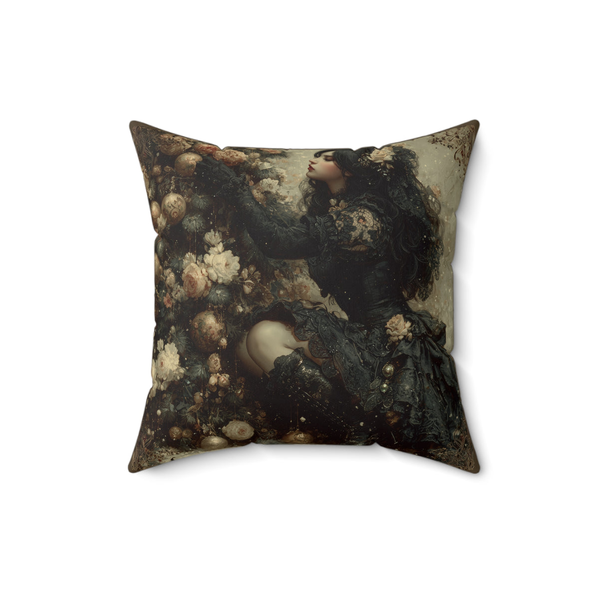 Velvet Eve | Gothic Holiday Decorative Pillow