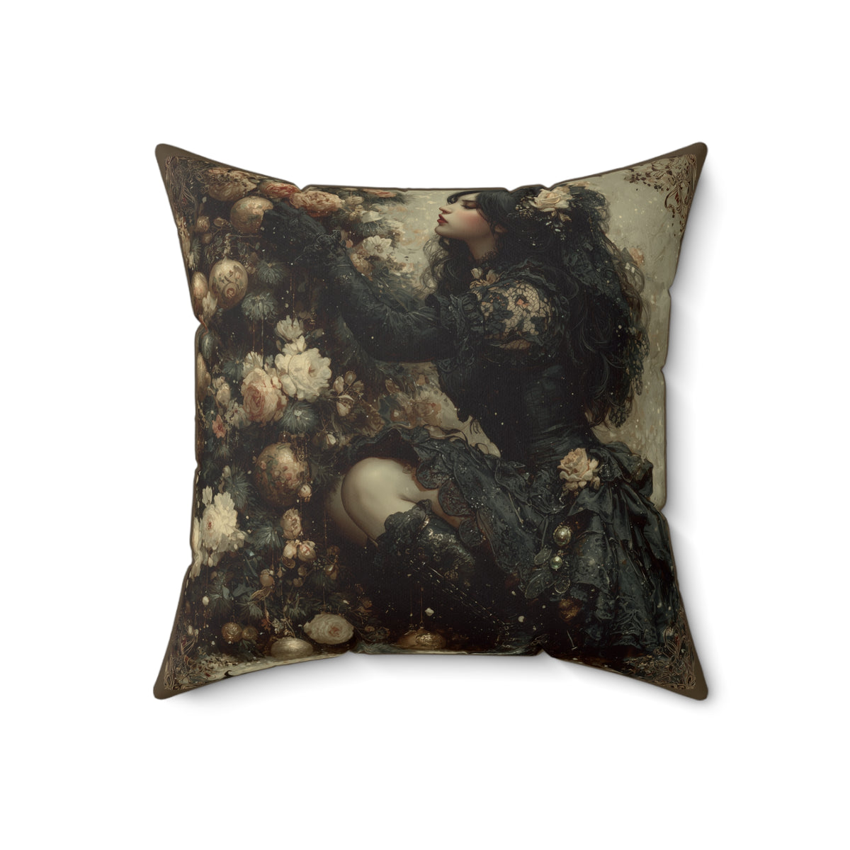 Velvet Eve | Gothic Holiday Decorative Pillow