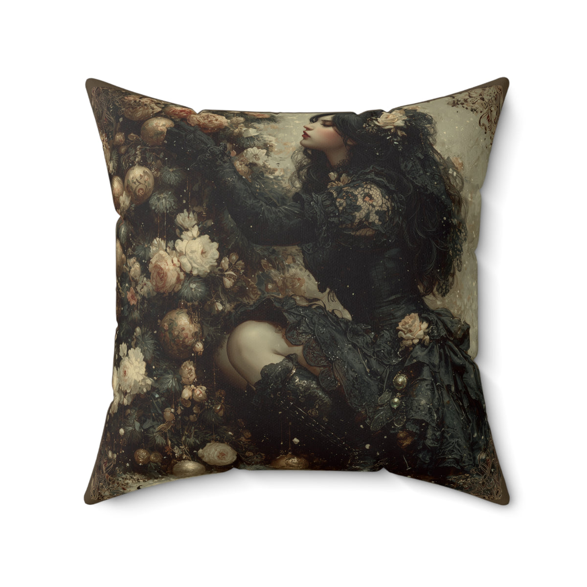 Velvet Eve | Gothic Holiday Decorative Pillow