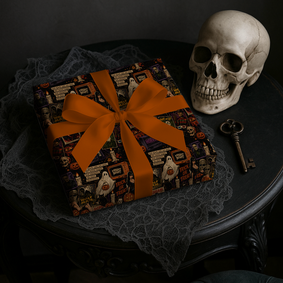 Vintage Horror Retro Slasher Halloween Wrapping Paper