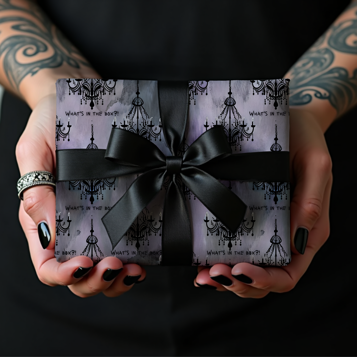 What's in the Box?! Horror Dark Humor Wrapping Paper