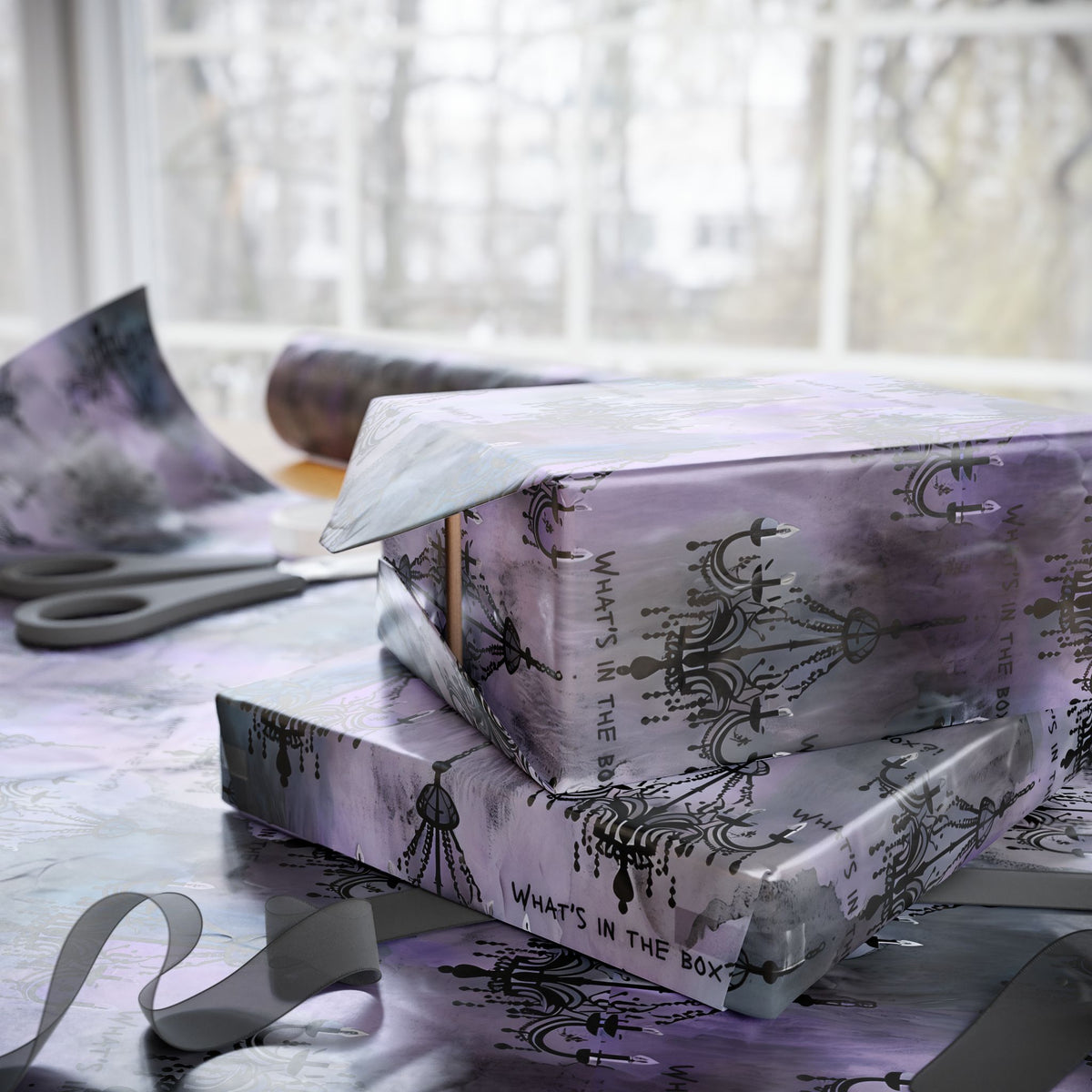 What's in the Box?! Horror Dark Humor Wrapping Paper