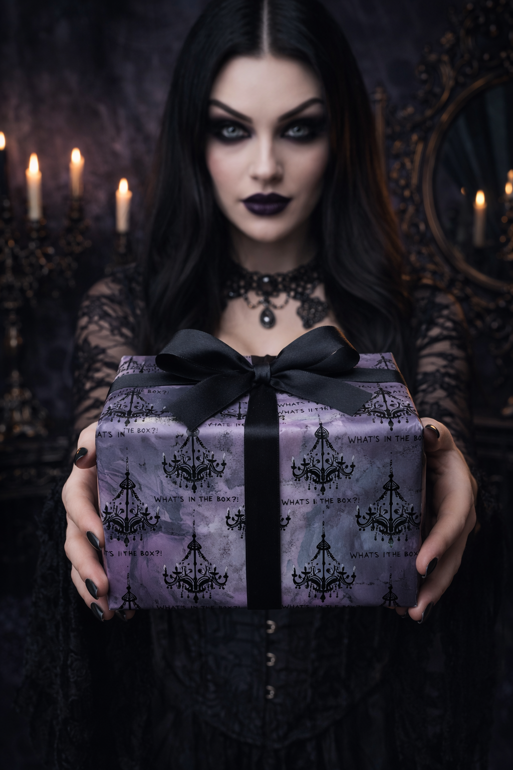 What's in the Box?! Horror Dark Humor Wrapping Paper