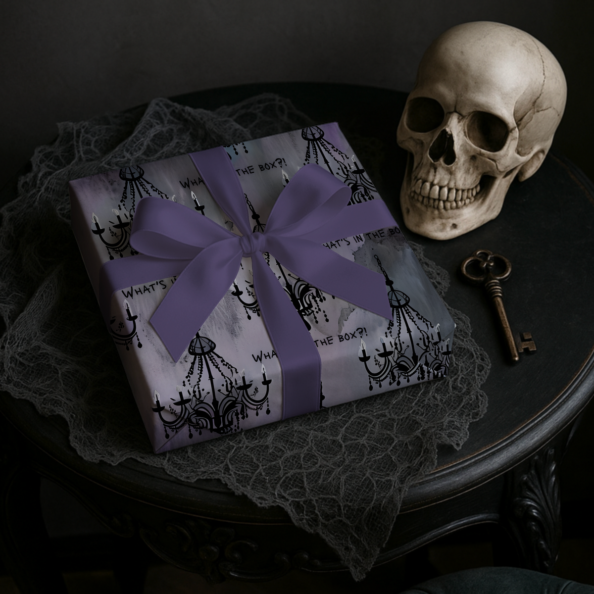 What's in the Box?! Horror Dark Humor Wrapping Paper