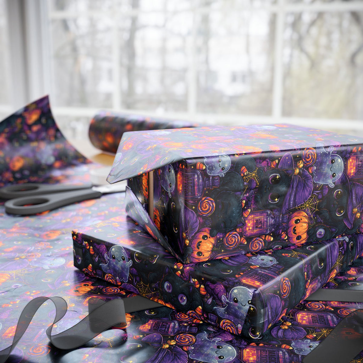 Whiskers and Witchcraft Whimsigoth Wrapping Paper
