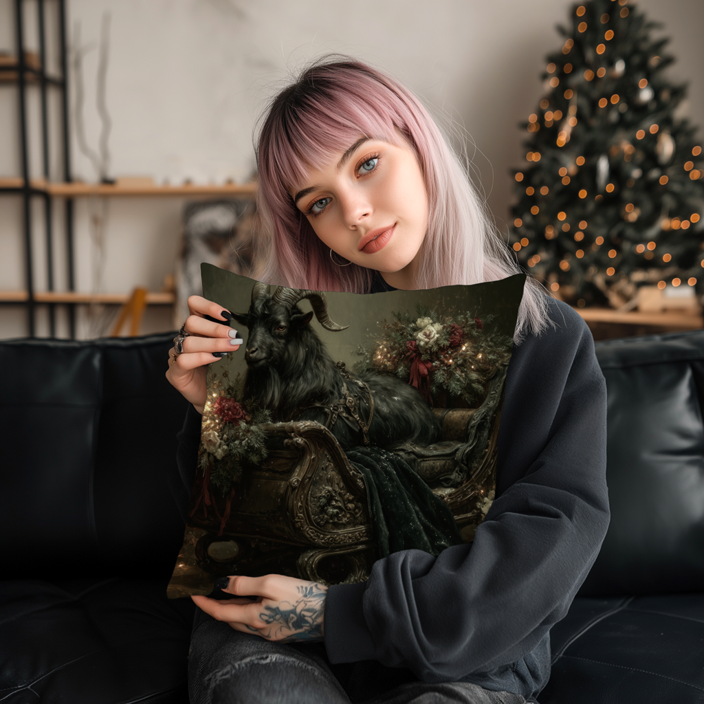 The Yule Beast | Gothic Christmas Pillow